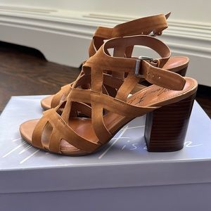 MARC FISHER Bly Suede Stacked Heeled Sandal